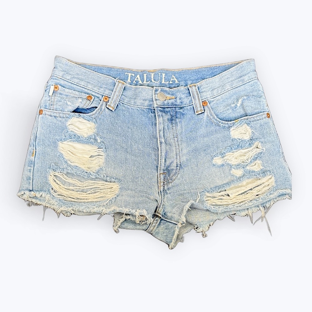 Artitzia Talula Distressed Jean Denim Ripped Shorts Size 27